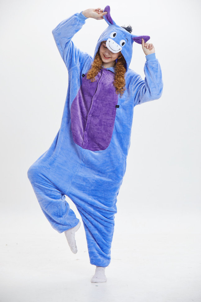 Пижама кигуруми Jamboo Ослик Иа S Фиолетово-голубой (J400306)