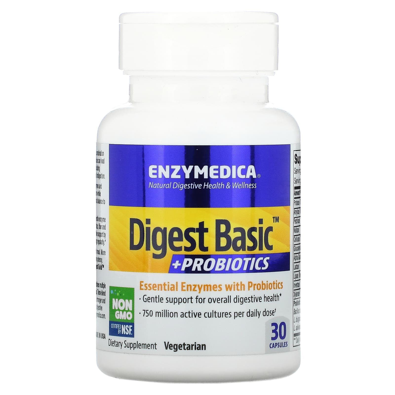 Ферменты и пробиотики Digest Basic + Probiotics Enzymedica 30 капсул