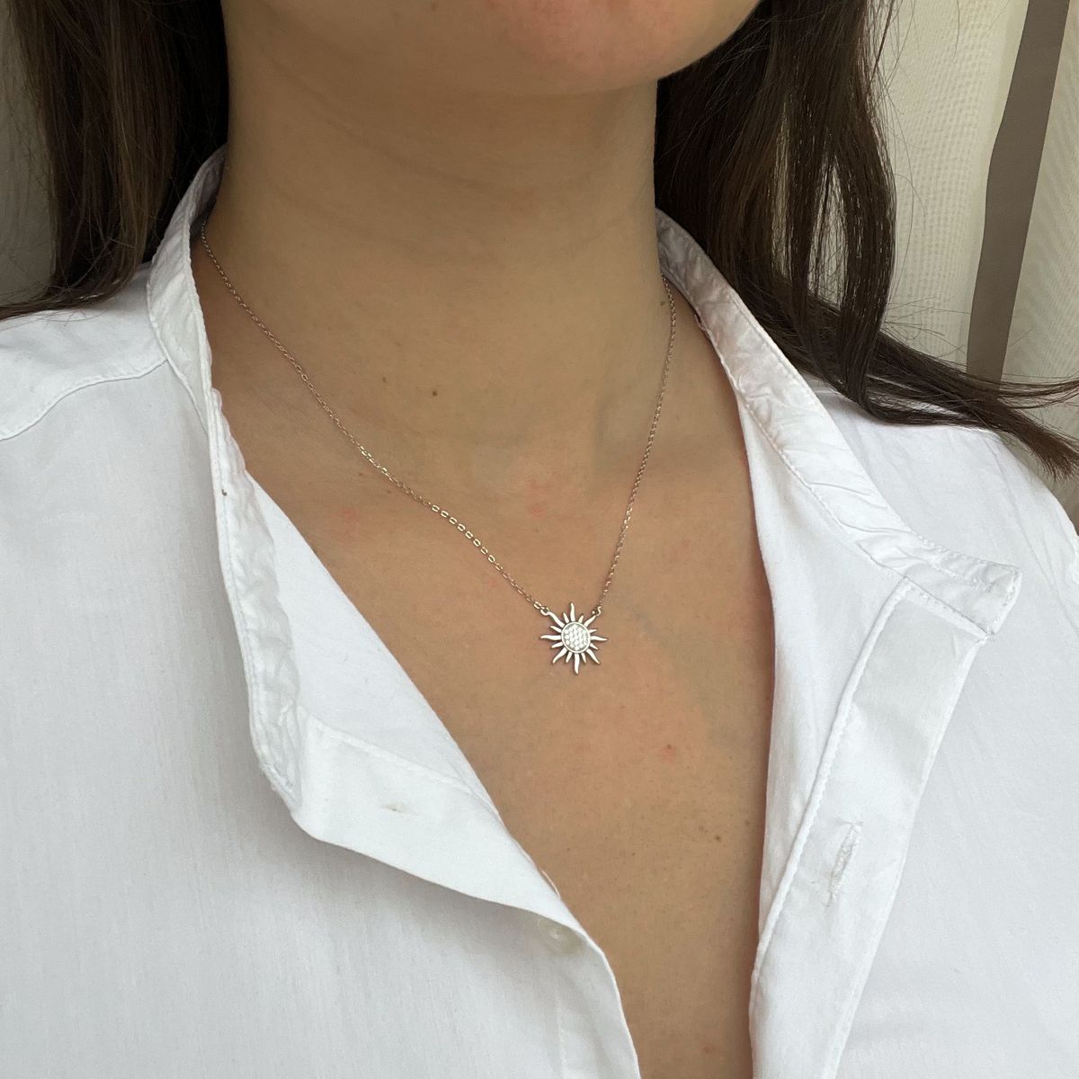 Серебряное колье SilverBreeze с фианитами (2137825) 400-450
