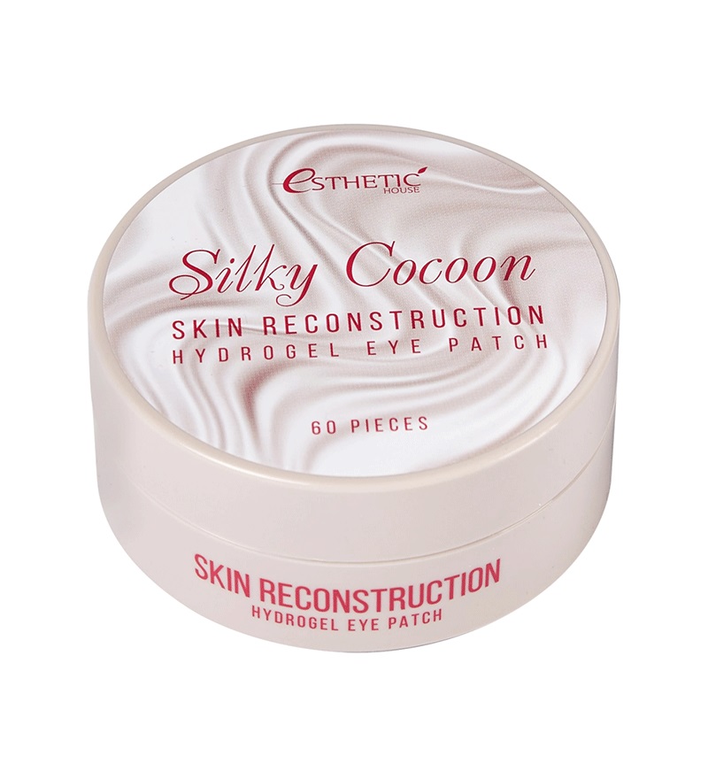 Гидрогелевые патчи под глаза Протеины шелкопряда Silky Cocoon Hydrogel Eye Patch Esthetic House 60 шт