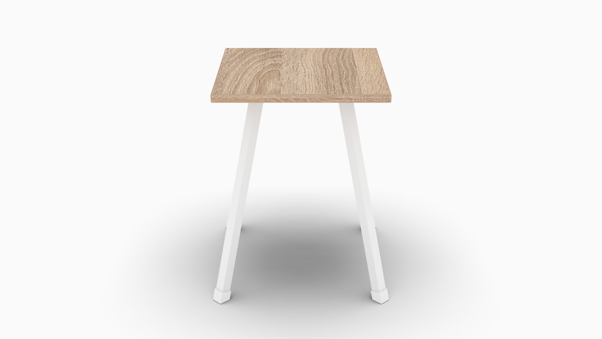 Табурет кухонный Ferrum-decor 430x320x320 Белый металл ДСП Дуб Сонома 16 мм (TAB011)