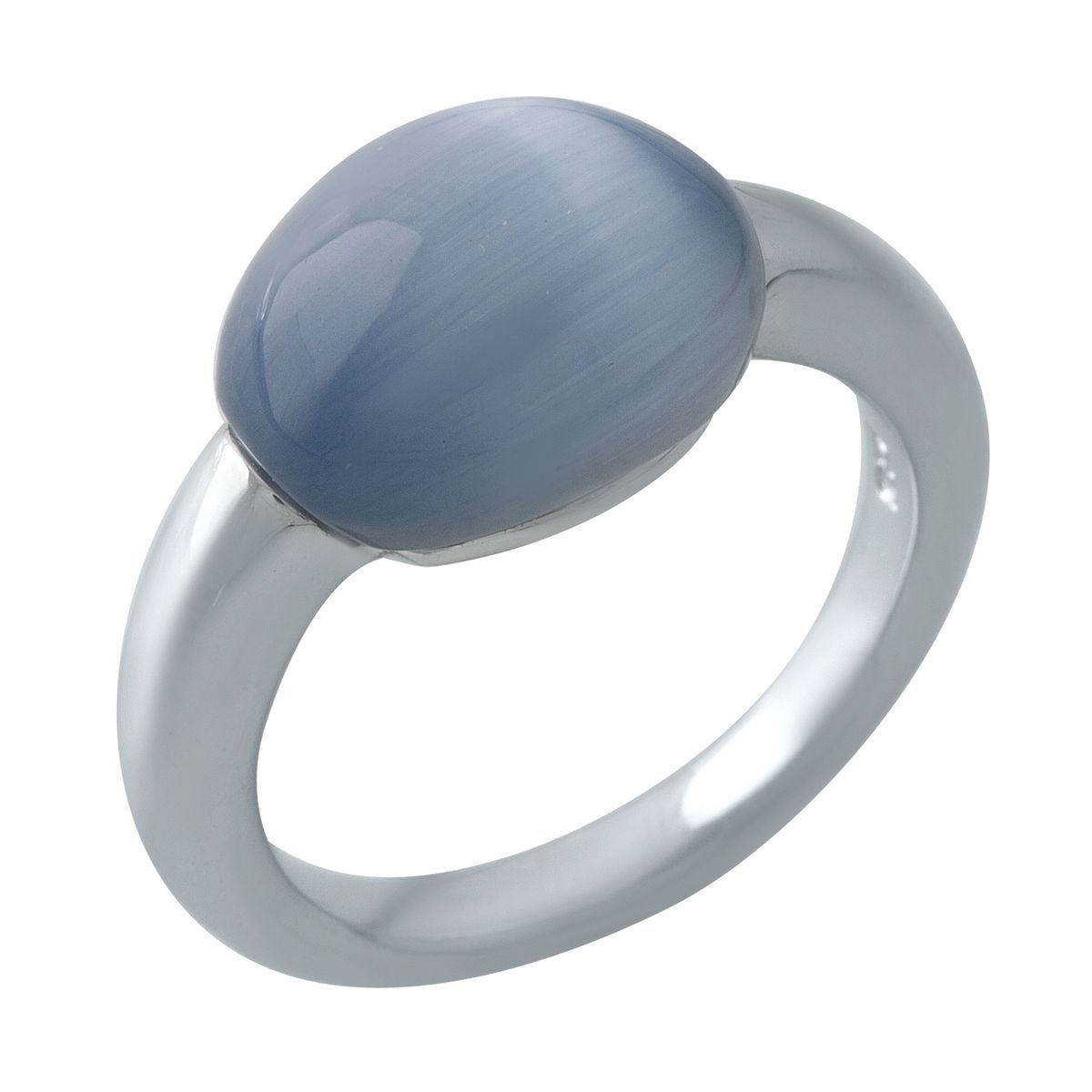 Серебряное кольцо SilverBreeze с кошачим глазом (1977064) 18 размер