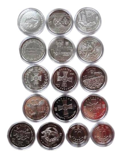 Набір монет в капсулах Collection Збройні Сили України 30 мм 16 шт Сріблястий (hub_2v1n7u)