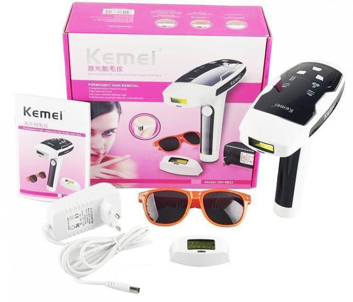 Лазерний епілятор Kemei TMQ-KM 6812 Білий із чорним (K1010050218)