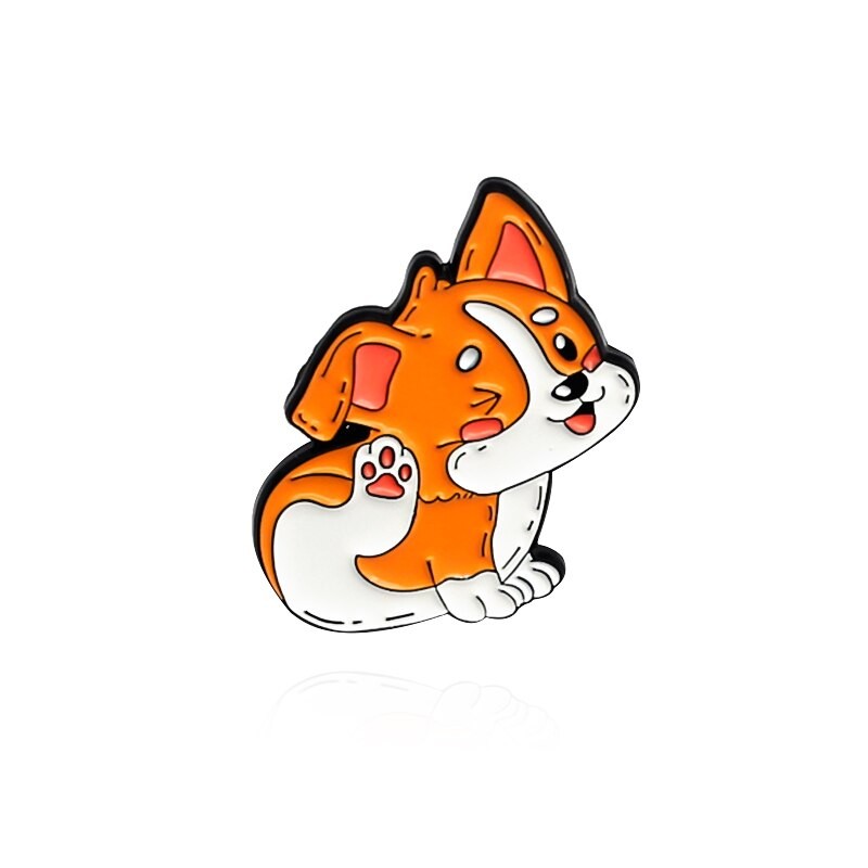 Брошь-значок BROCHE Щенок Корги оранжевая BRGV112575