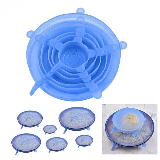 Силиконовые пленки-крышки Super Stretch Silicon Lids набор 6шт