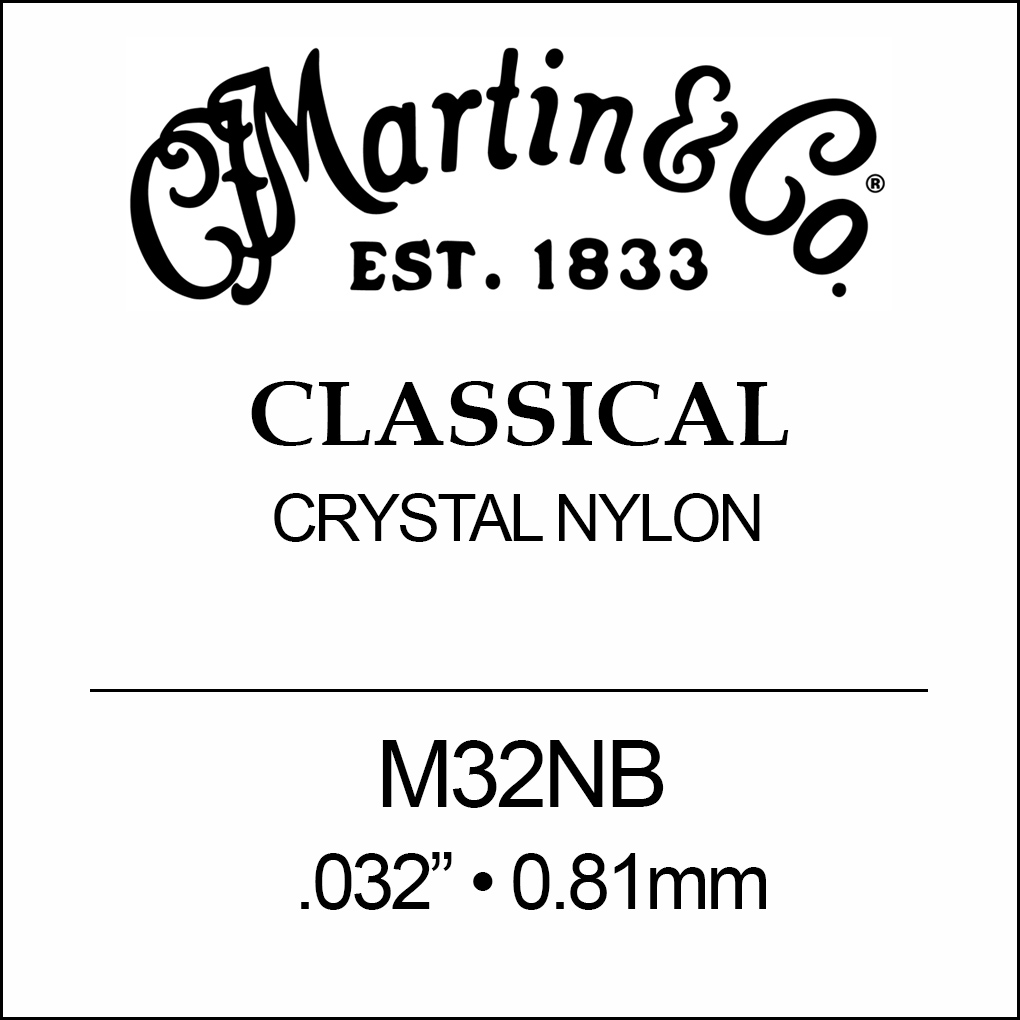 Струна Martin M32NB 2nd Nylon Ball End Classical Guitar String .032