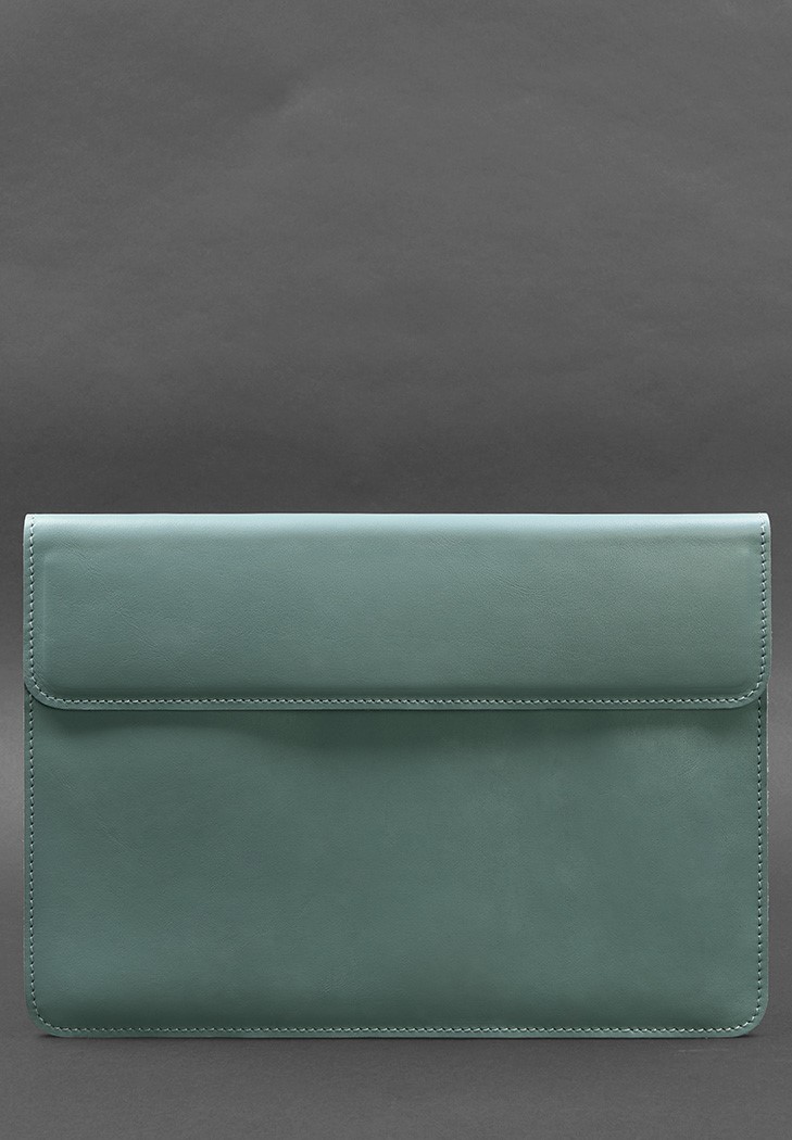 Шкіряний чохол-конверт на магнітах для MacBook 16 дюйм Бірюзовий BlankNote
