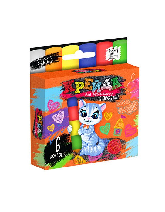 Мел для рисования на асфальте Danko Toys MEL-02-01U 6 шт маленький