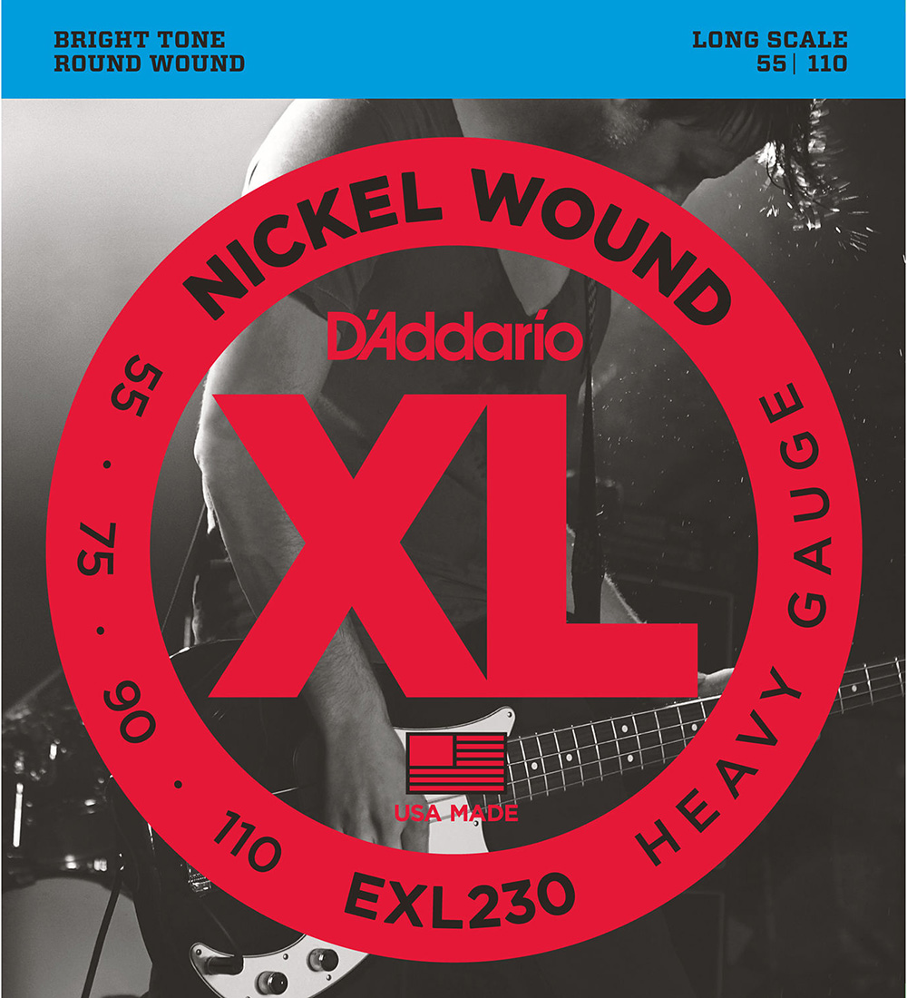Струни для бас-гітари D'Addario EXL230 Nickel Wound Heavy Electric Bass Strings 55/110