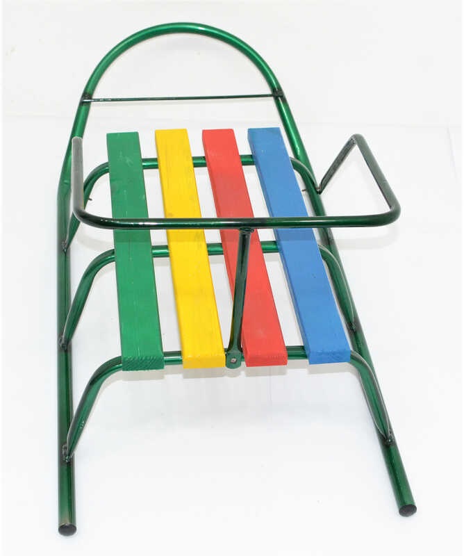 Санки Санта Классик Круглые полозья 90 х 40 х 36 см Green (22629)