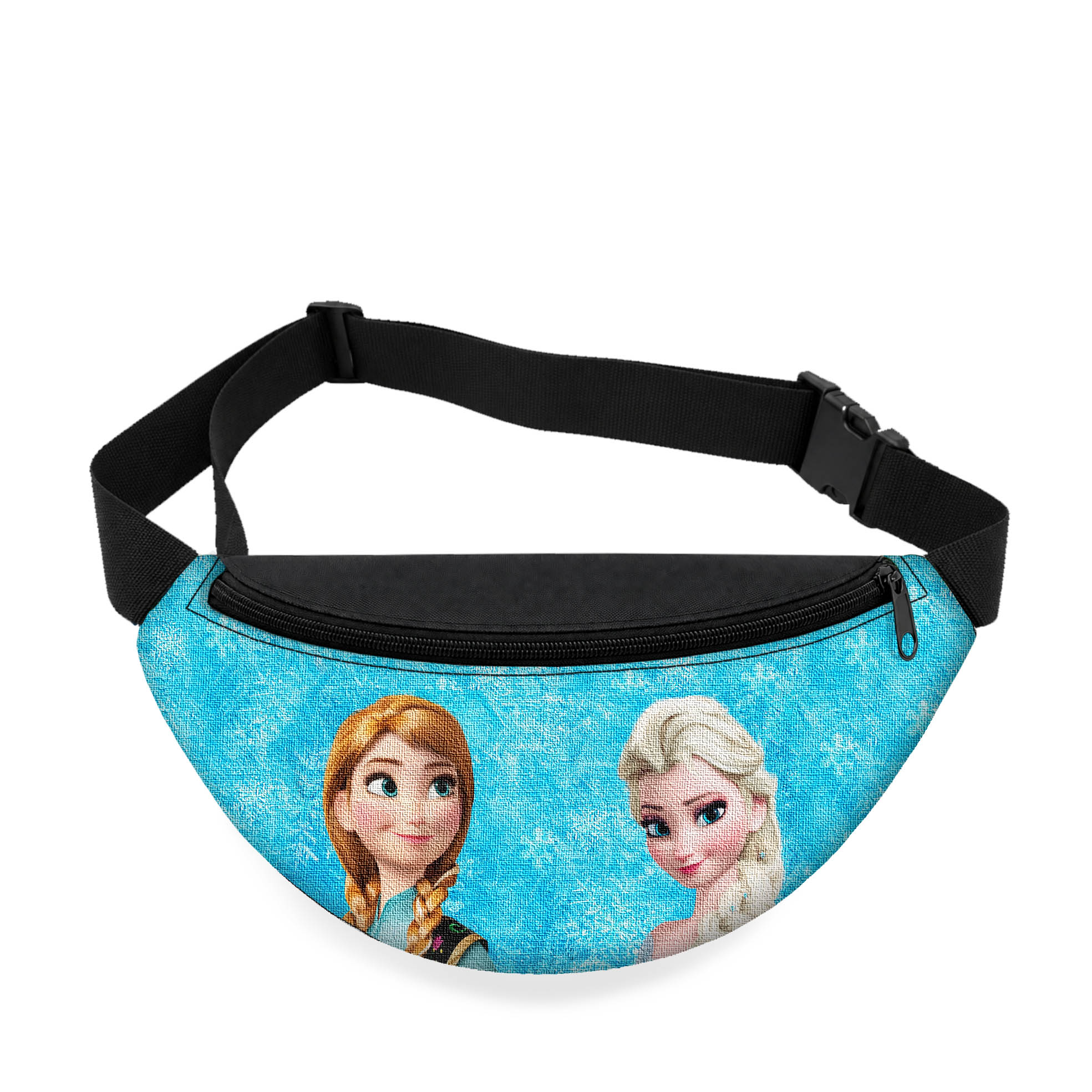 Дитяча сумка-бананка Холодне серце Frozen Ельза та Анна чорна, оксфорд, 32х15х7.5 см