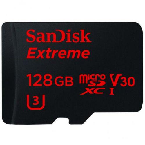 Флешка карта пам'яті SanDisk Extreme microSDXC сlass10 A1 V30 UHS-I U3 128GB із SD адаптером Чорний (007204)