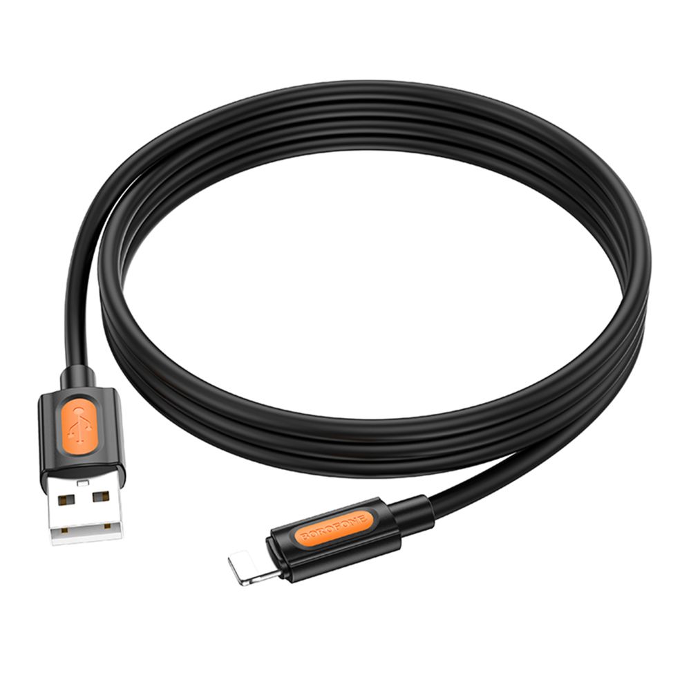 Кабель синхронизации Borofone BX114 Silicone USB to Lightning 2.4A/1 м Black (35941_3605852)