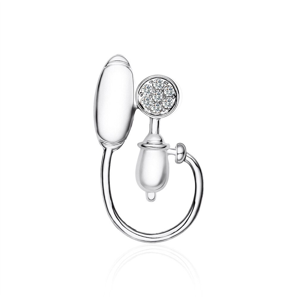 Брошь BROCHE Тонометр серебристая BRSF113334