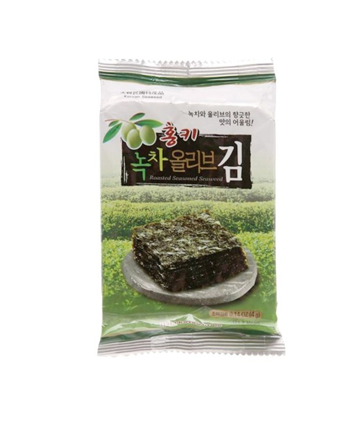 Нори-снек Humanwell Green tea seasoned roasted seaweed 4 г