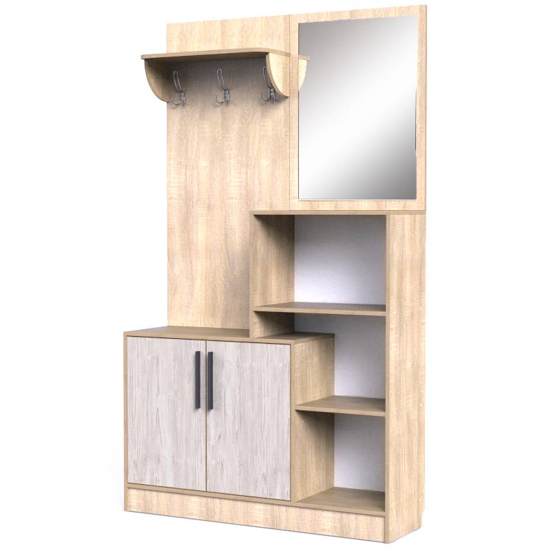 Прихожа Тиса Мебель Прихожа-31 Сонома Аляска 205x35x120 см