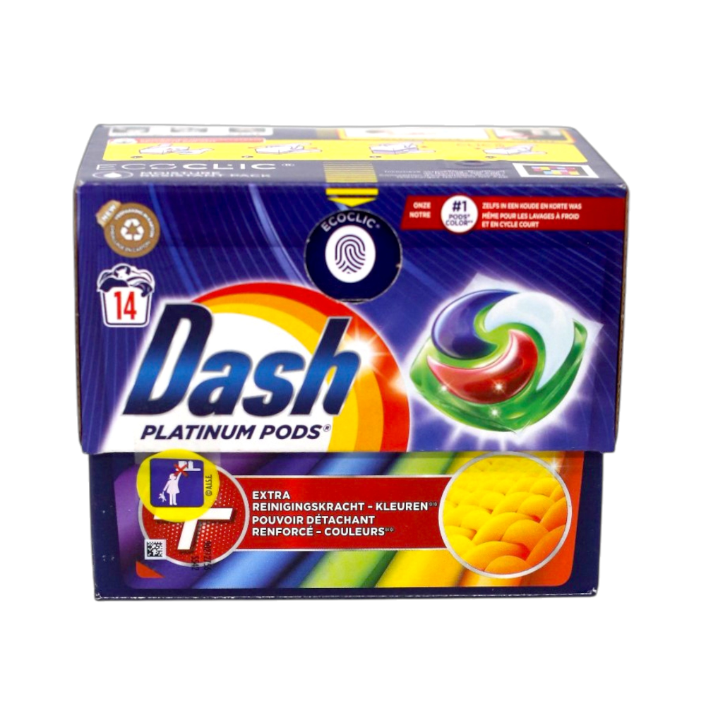 Гель-капсулы Dash Platinum Pods для стирки белых и цветных вещей Extra 14 стирок