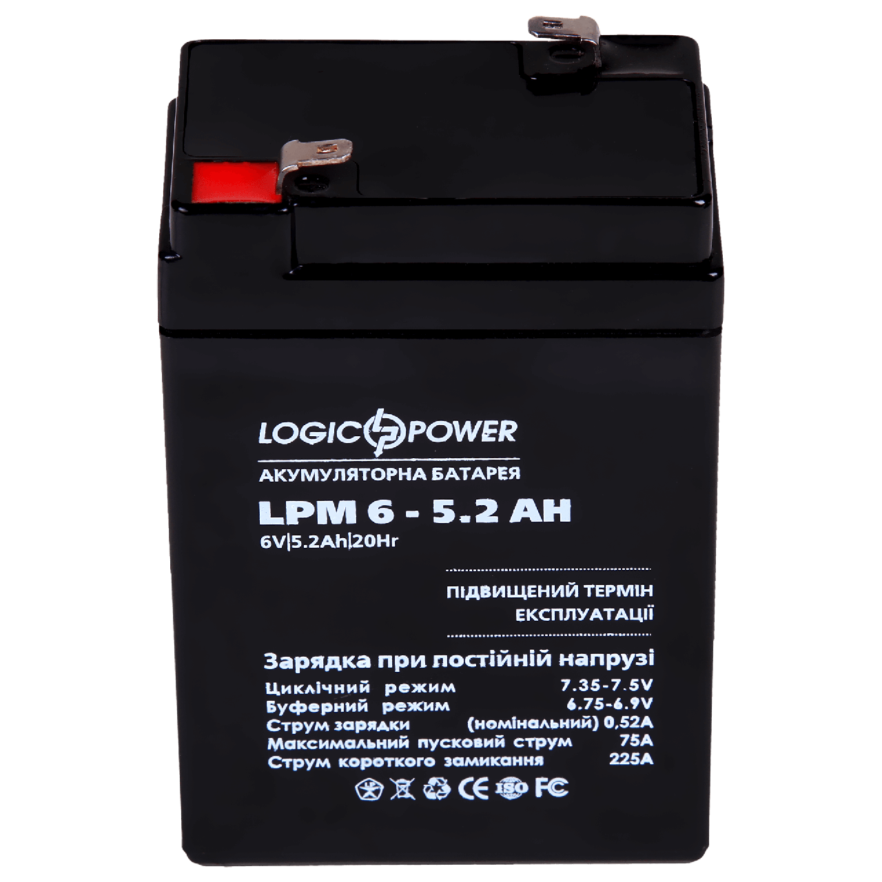 Акумулятор AGM LogicPower LPM 6-5.2 AH