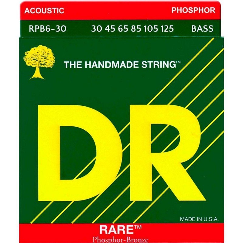Струни для акустичної бас-гітари DR RPB6-30 Rare Phosphor Bronze 6 String Acoustic Bass Medium 30/125