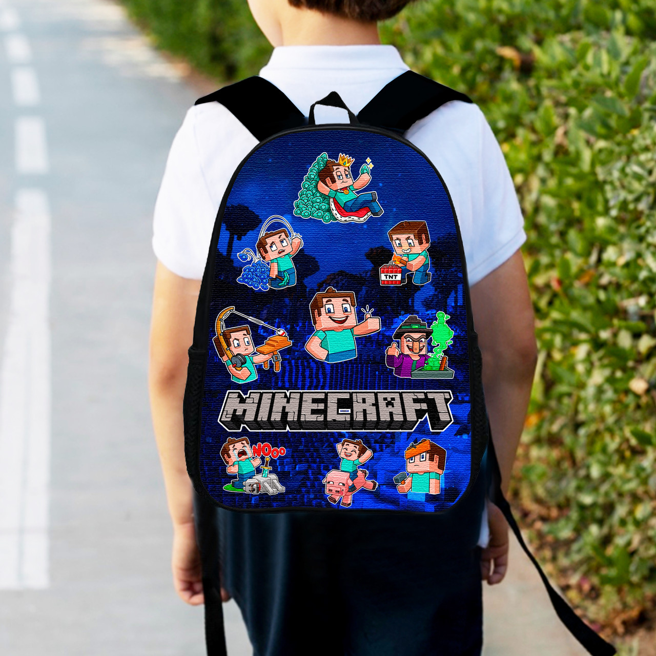 Дитячий рюкзак Minecraft 34×27×13 см, водонепроникний, різнокольоровий — арт. 2342422356