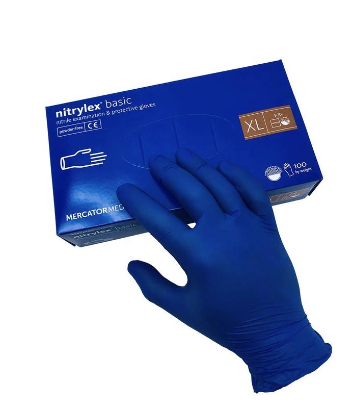 Нітрилові рукавиці Nitrylex Basic XS Blue