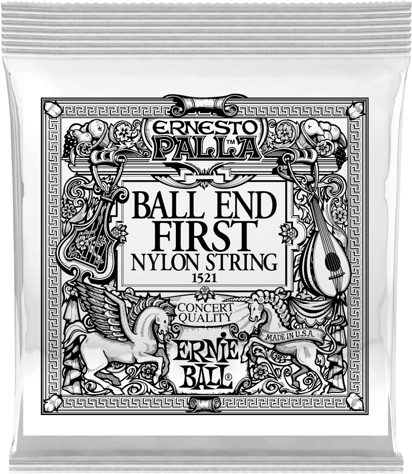 Струна Ernie Ball 1521 Black 1st Ernesto Palla Nylon Ball End Classical Guitar String .028