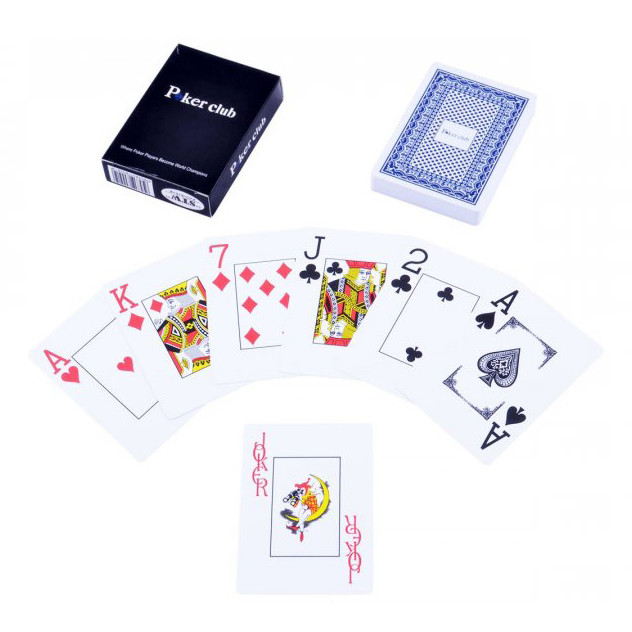 Пластиковые карты Покер PlayGame Poker Club 54 шт IG-6010 Синяя рубашка