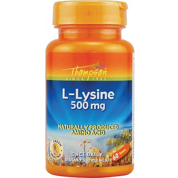 Лизин Thompson L-Lysine 500 mg 60 Tabs THO-19750