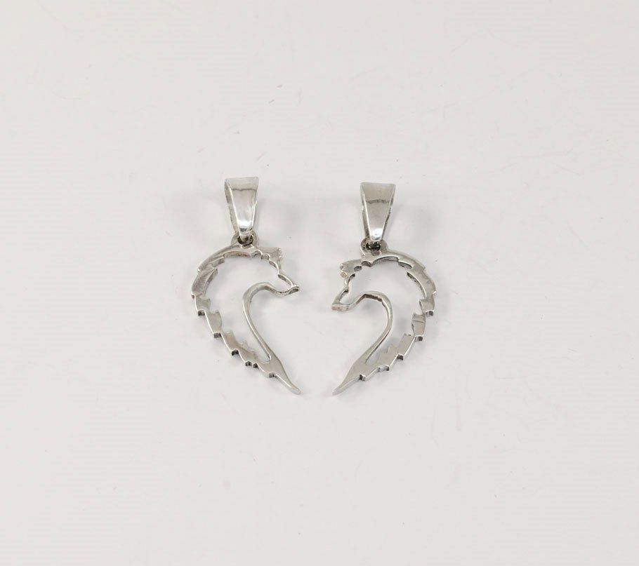 Подвеска волк для двоих Maxi Silver 5831