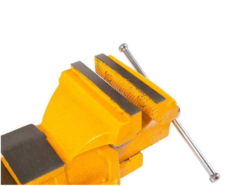 Тиски слесарные настольные поворотные MASTERTOOL 100 мм Yellow (07-0210)