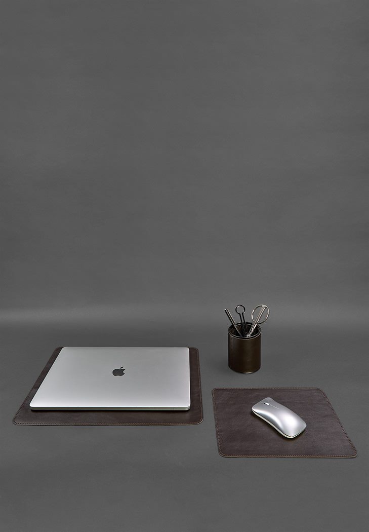 Набор для рабочего стола из натуральной кожи 1.0 темно-коричневый краст BlankNote