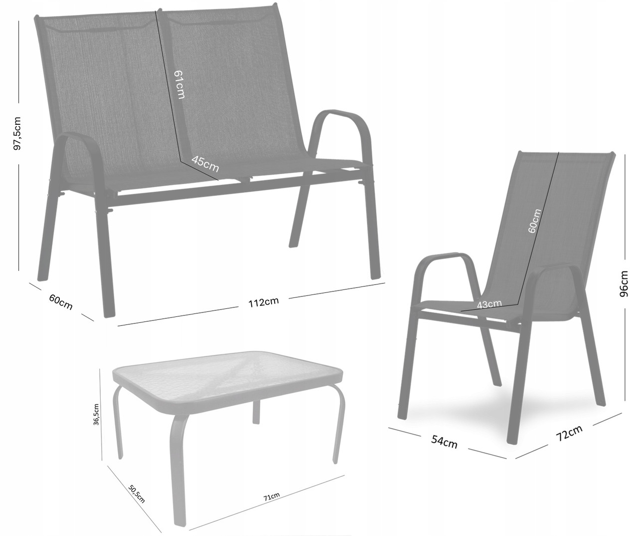 Комплект садовой мебели Garden Line SOFA Grey