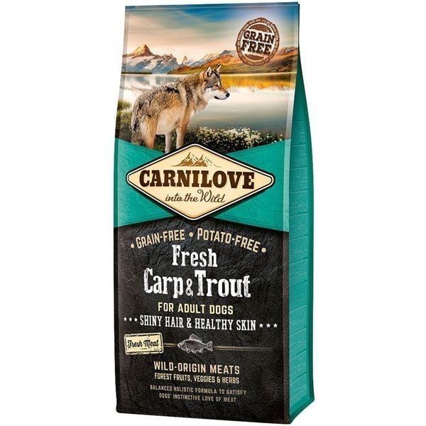 Сухой корм для взрослых собак Carnilove Fresh Carp  Trout 12 кш