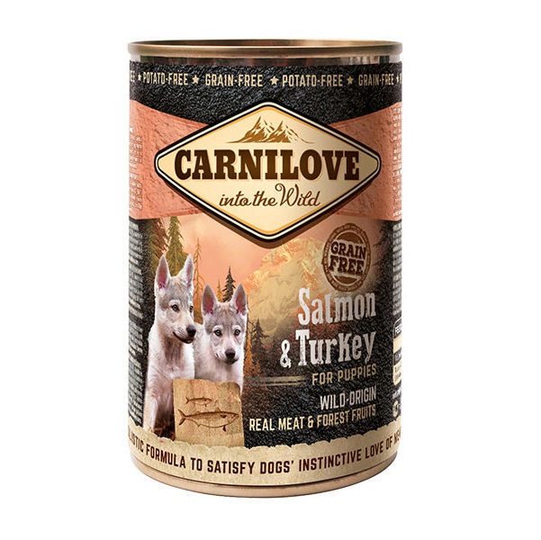 Влажный корм для щенков Carnilove Puppy k с лососем и индейкой 400 г (100130\529254)