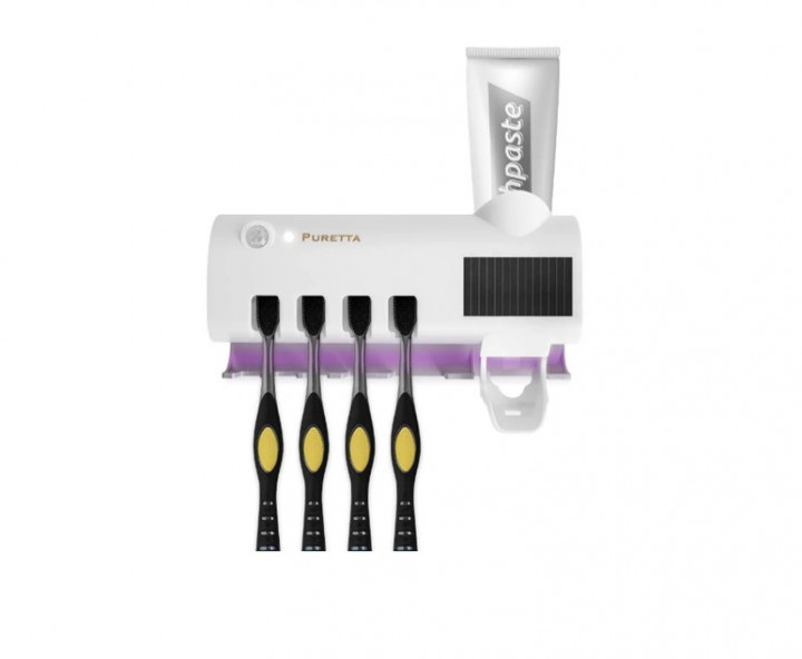 Тримач-диспенсер Toothbrush sterilizer для зубної пасти та щіток автоматичний Білий