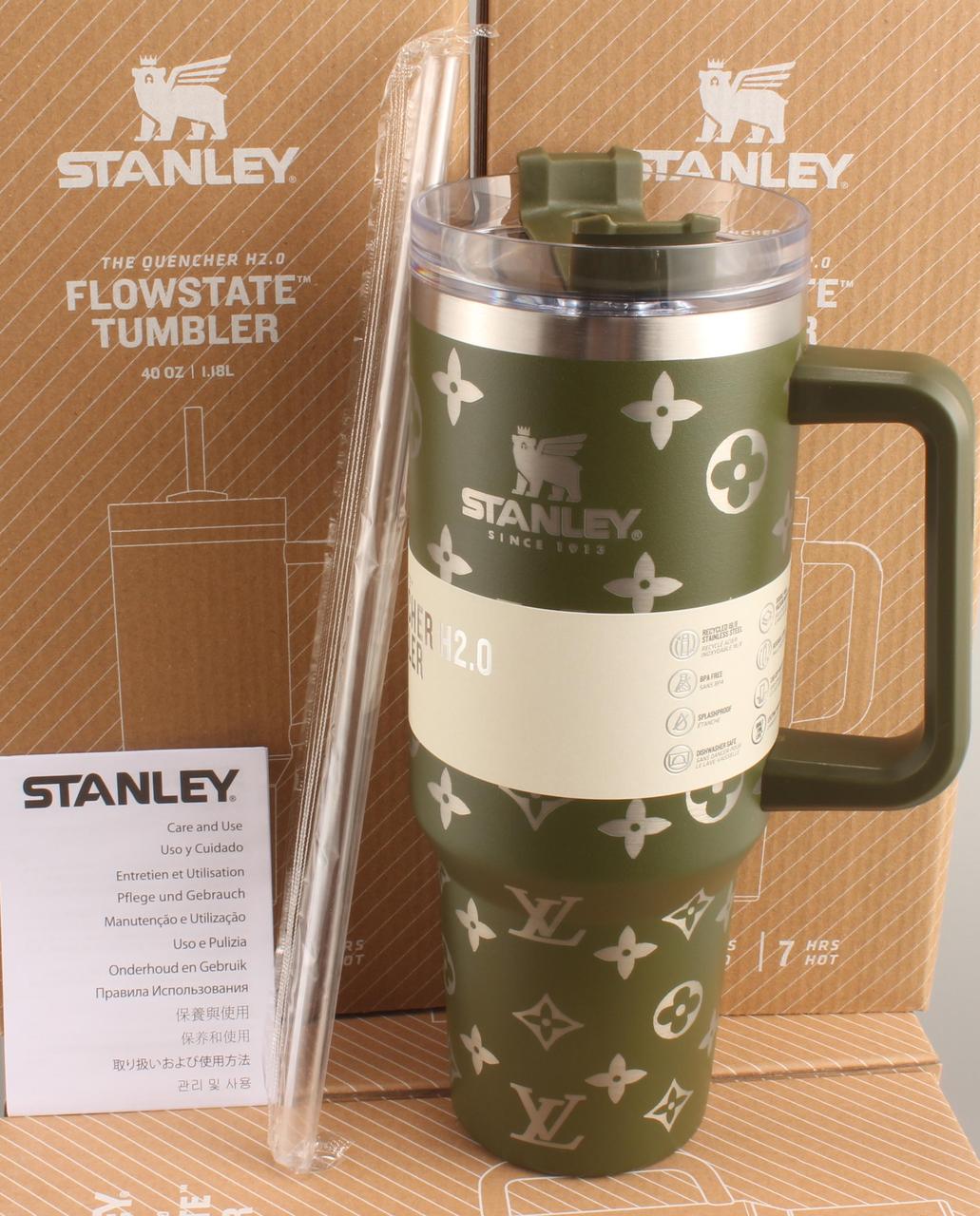 Термокружка Stanley Quencher H2.0 Tumbler 1,18 л Olive Green Monogram KT6007842