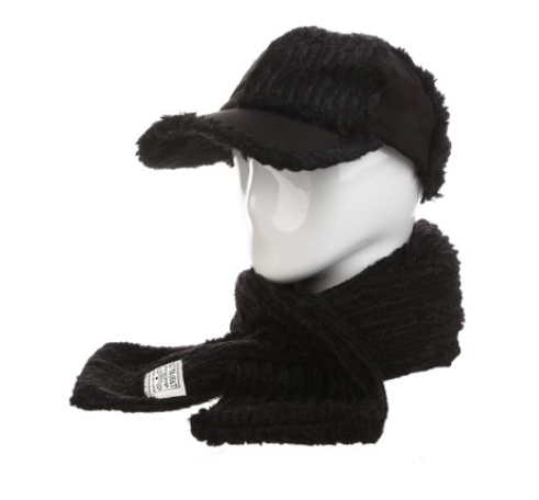 Женская кепка+шарф Черный AL799032