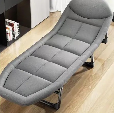 Раскладная кровать No Brand Комбат Jet Folding-Bed кресло-лежак с подушкой и матрасом до 150 кг 180х60х30 см Серый (2104618498)