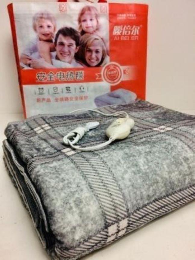 Електропростирадло з сумкою Electric Blanket електрична ковдра 150*180 картата сіра