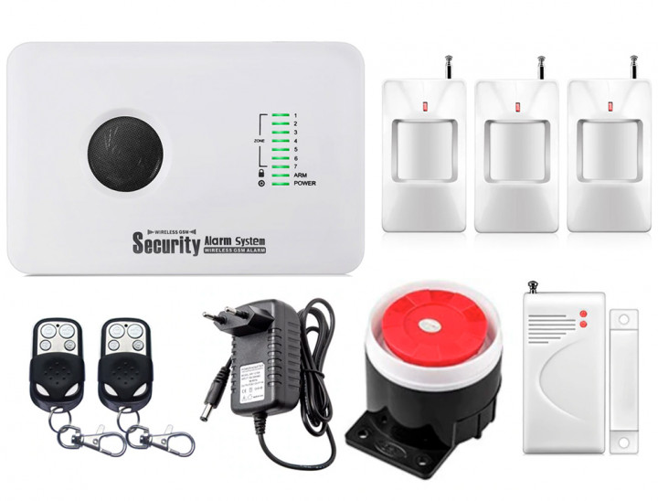 Комплект сигналізації GSM Alarm System G10C для 2-кімнатної квартири Білий (GFBVC208CDHUDKL)