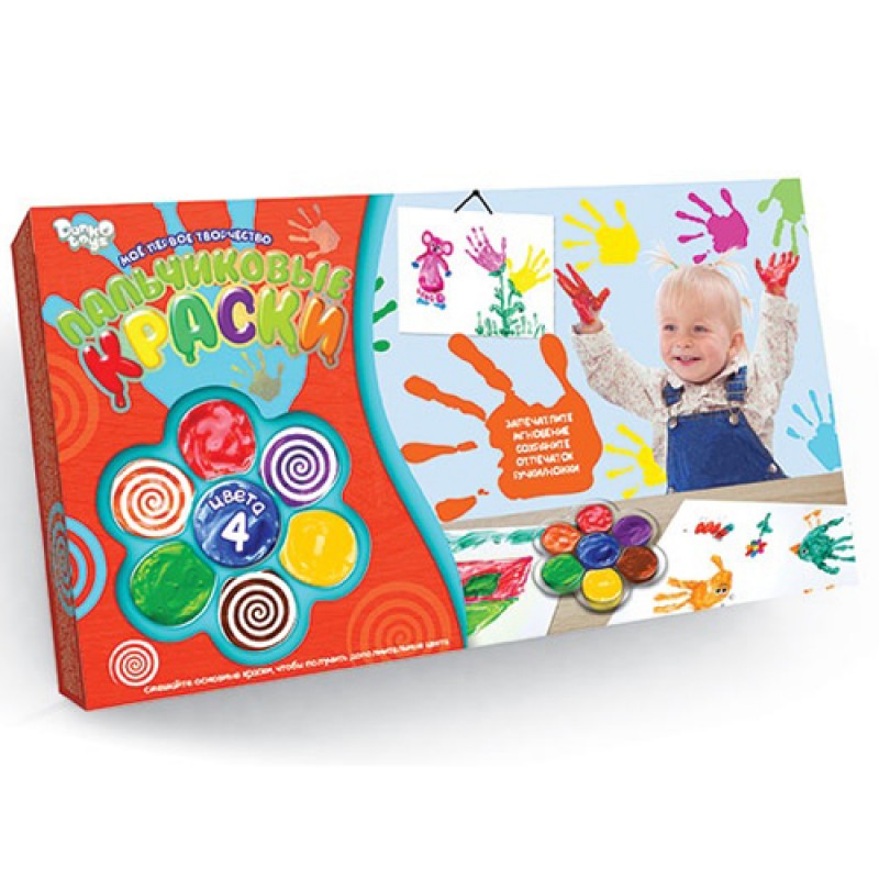 Пальчиковые краски Мое первое творчество 4 цвета Dankotoys (РК-02-01)