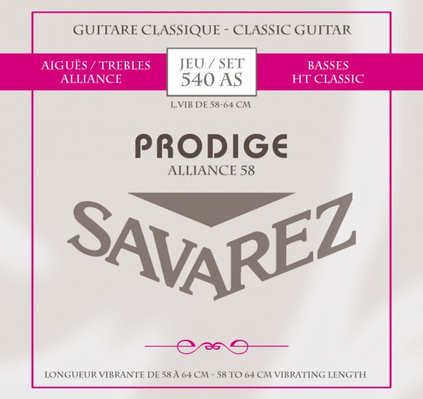 Струны для классической гитары Savarez 540AS Prodige Classical Guitar Strings 58/64 cm