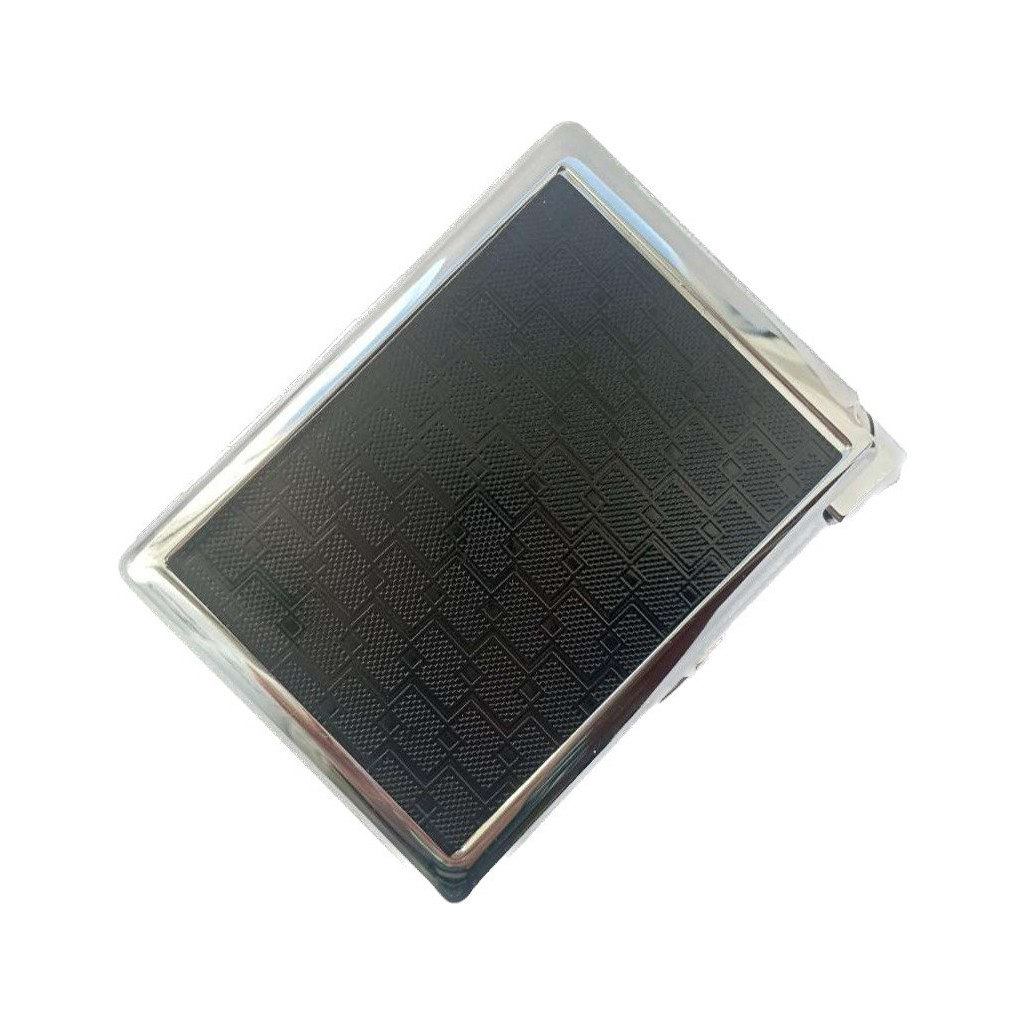 Портсигар Champ на 20 сигарет с зажигалкой №3308 Black Silver (10839-hbr)