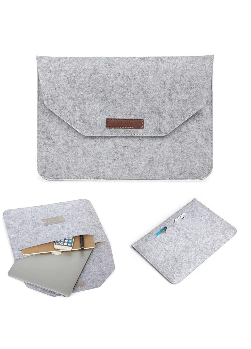 Фетровий чохол-конверт для MacBook 15 ARM захисний Сірий