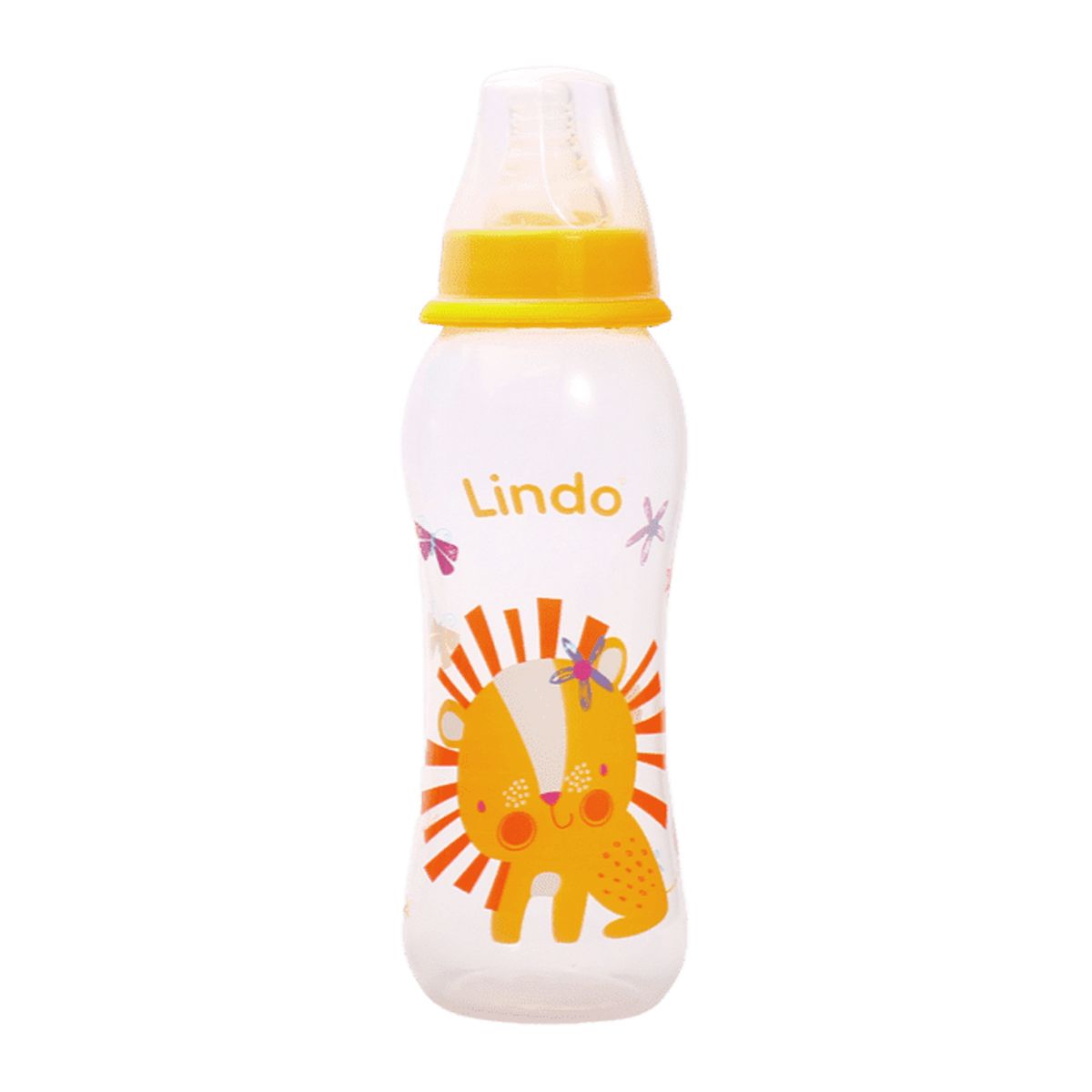 Бутылочка для кормления 250 мл желтая Lindo (Li 145)