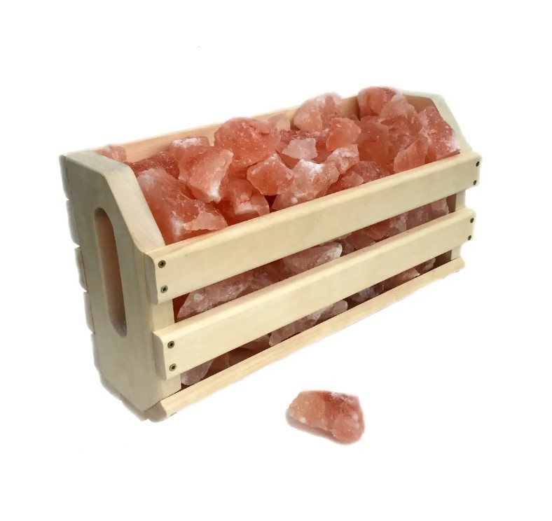 Гималайская розовая соль бани и сауны PRO Полка 10 кг 39х18х11 см
