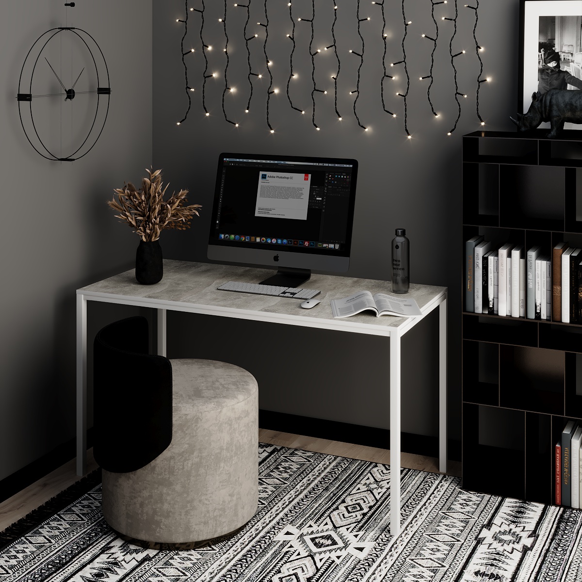 Письмовий стіл Art in Head Brevity Loft standart 1400х750х670 Ательє світлий/Білий метал (TB04040000010)
