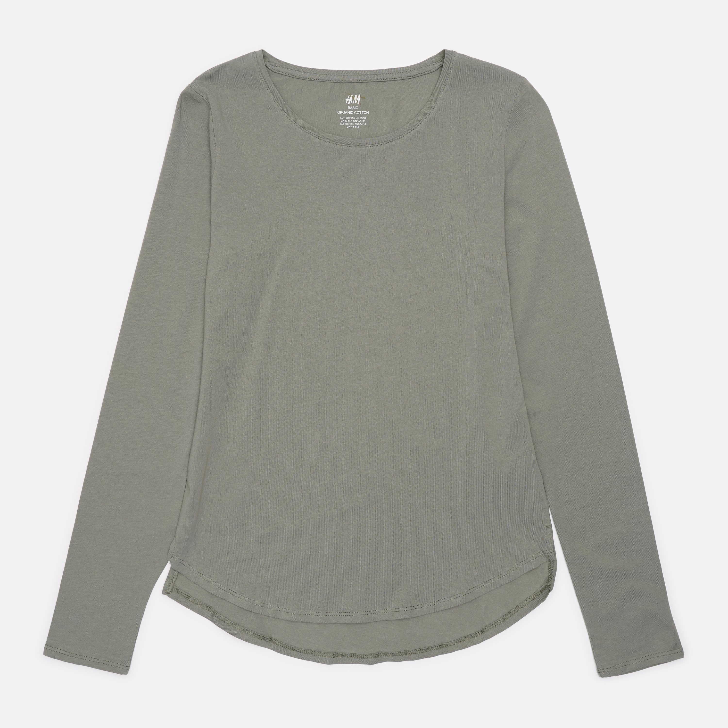 Лонгслив для девочки H&M 158-164 см бледно зеленый 2010891992