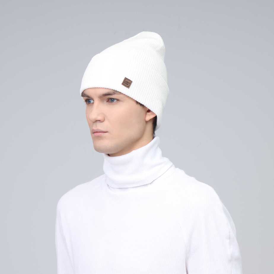 Шапка LuckyLOOK мужская бини 249-586M One size Белый